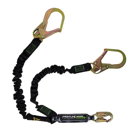 Frontline Patriot 6' Double Leg Elastic Lanyard with Rebar Hook Ends LES62R-US